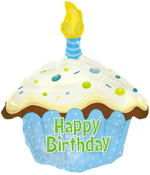 Blue Birthday Cake Balloon