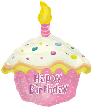 Pink Birthday Cake Balloon